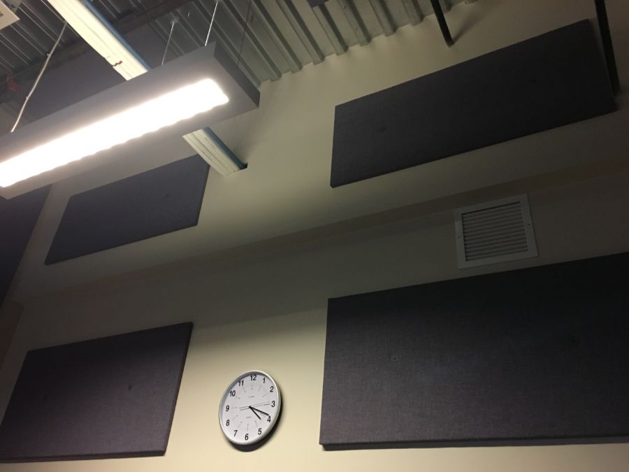 Redlen Robotics Board room Acoustics.  - Whispertone 1" Acoustic panels to interior upper wall boardroom. 6