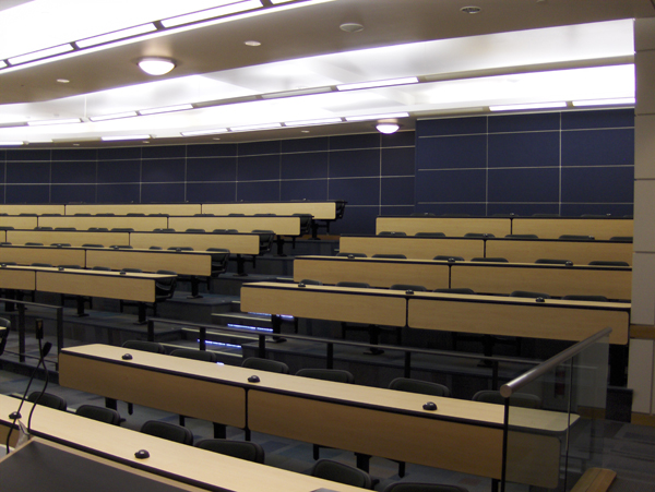 Uvic Medium Class Room  Acousti-Trac - Effective sound control for classrooms. 1" Acousti-trac with 3/4" reveals and 6 # f.g.