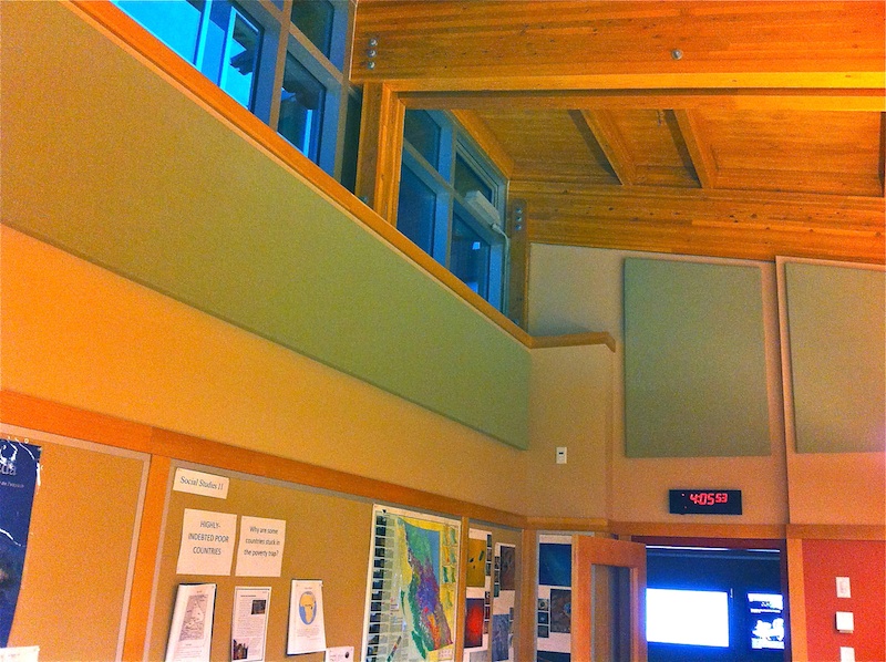 Brentwood College Art Building : Whispertone and Acousti-trac - 2" Acousti-trac stretch fabric acoustic panels applied to the upper wall